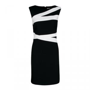 Emilio Pucci Monochrome Colorblock Sleeveless Wool Shift Dress M