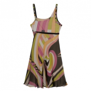 Emilio Pucci Embellished Chiffon Cocktail Dress S