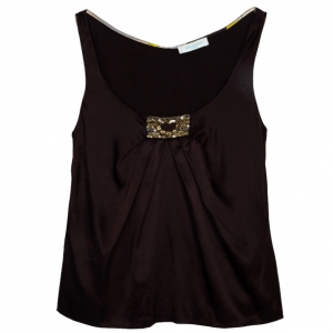 Emilio Pucci Satin Gathered Top M