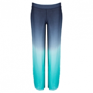 Emilio Pucci Degrade Silk Chiffon Wide Leg Trousers M