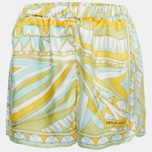 Emilio Pucci Multicolor Printed Silk Mini Shorts M