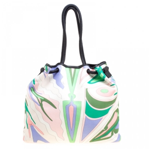 Emilio Pucci Multicolor Printed Canvas Tote
