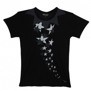 Pre Owned Emporio Armani Black Cotton Tshirt M