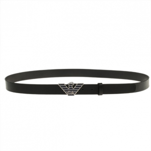 Emporio Armani Black Leather One Size Belt