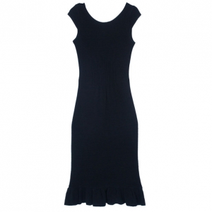 Pre Owned Emporio Armani Fitted Ruffle Hem Dress S