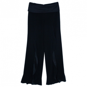 Pre Owned Emporio Armani Wide-Leg Ruffle Trousers M
