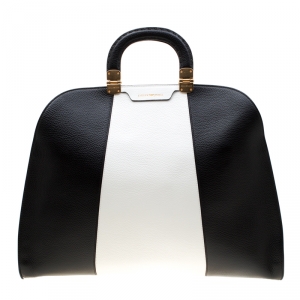 Emporio Armani Black/White Leather Tote
