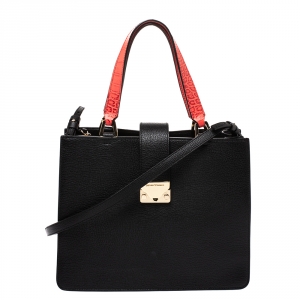Emporio Armani Black/Red Leather Tote