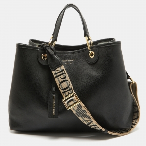Emporio Armani Black Leather MyEA Tote