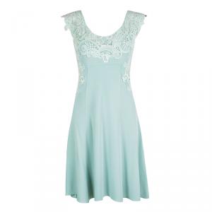 Ermanno Scervino Pastel Green Lace Detail Sleeveless Dress M