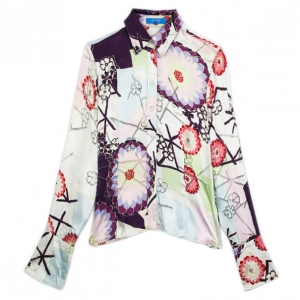 Escada Sport Floral Printed Silk Shirt S