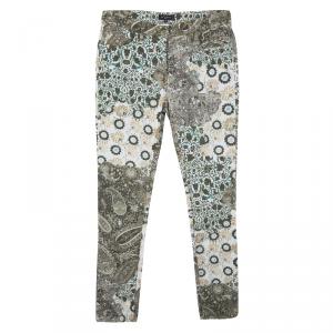 Etro Multicolor Floral and Paisley Print Slim Fit Denim Jeans M