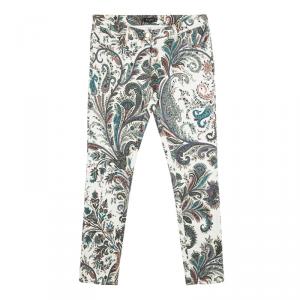 Pre Owned Etro Multicolor Paisley Print Slim Fit Denim Jeans XL