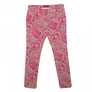 Etro Pink Paisley Print Slim Fit Denim Jeans L