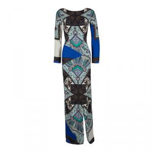 Pre Owned Etro Multicolor Printed Long Sleeve Maxi Dress S