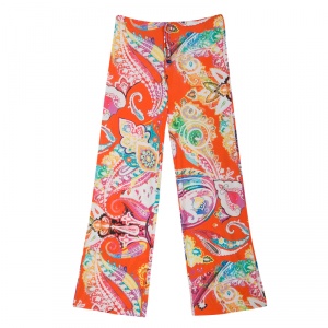 Pre Owned Etro Multicolor Printed Knit Elasticized Waist Pants XL