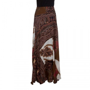 Pre Owned Etro Multicolor Paisley Printed Silk Maxi Skirt S