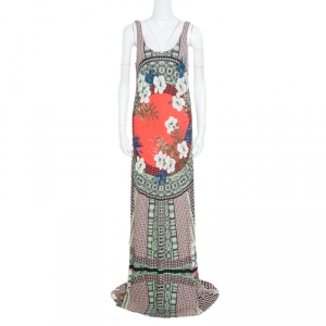 Pre Owned Etro Multicolor Floral Printed Sleeveless Maxi Tank Dress L