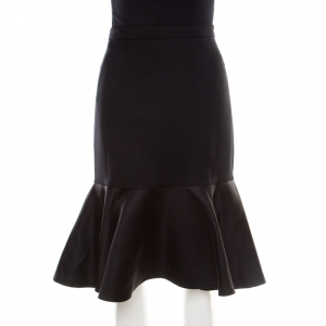 Pre Owned Etro Black Wool Flounce Skirt M