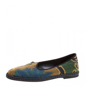 Etro Mulitcolor Brocade Loafers Size 37.5	