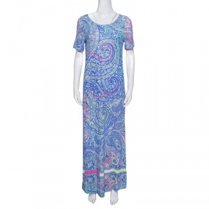Etro Multicolor Paisley Printed Jersey Maxi Dress M