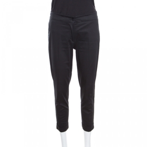 Pre Owned Etro Black Cuffed Hem Tailored Pants S