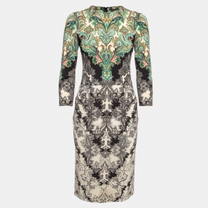Etro Multicolor Print Stretch Knit Knee Length Dress S