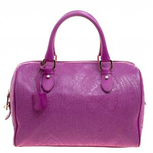 Etro Pink Embossed Leather Satchel