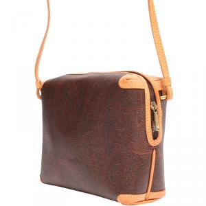 Pre Owned Etro Brown Paisley Printed Coated Canvas Shoulder Bag