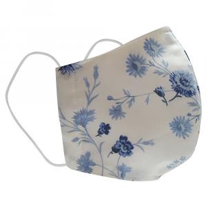 Non-Medical Handmade White/Blue Floral Printed Cotton Face Mask - Pack Of 2 (Available for UAE Customers Only)