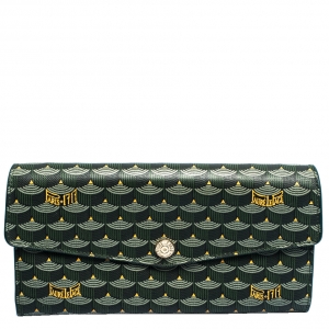 Pre Owned Faure Le Page Green Coated Canvas Continental Wallet