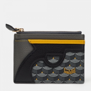 Faure Le Page Multicolor Coated Canvas and Leather Zip Card Holder
