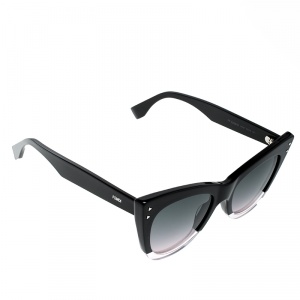 مملوكة مسبقًا نظارة شمسية فندي FF0238S عين قطة مدرجة سوداء/سوداء