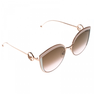 مملوكة مسبقًا Fendi Copper/ Brown Pink Gradient FF0290/S Oversize Cat Eye Sunglasses