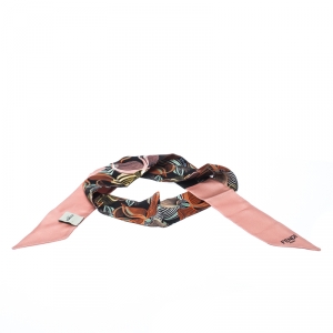 مملوكة مسبقًا وشاح فندي أورشيديا باندو بابل غام حرير تولي تول بنقوش  متعددة الألوان