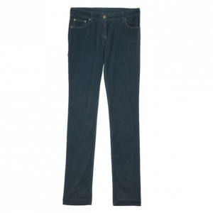 Pre Owned Fendi Velvet Ribbed Pants S