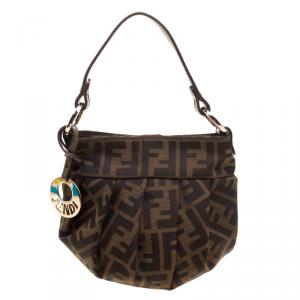 Pre Owned Fendi Tobacco Zucca Canvas Mini Chef Bag