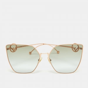 Pre Owned Fendi Gold/Green Gradient FF0323/S Butterfly Sunglasses