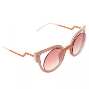 Pre Owned Fendi Metallic Orange/Pink FF 0137/S Glitter Paradeyes Sunglasses