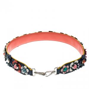 Pre Owned Fendi Multicolor Leather Floral Applique Interchangeable Shoulder Strap