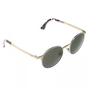 Fendi Black/Gold Plated  FF0090/S Round Sunglasses