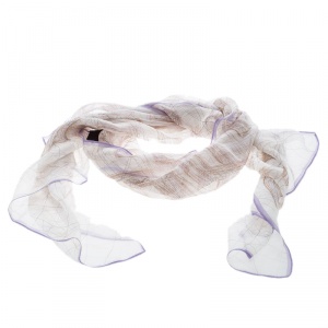 Pre Owned Fendi Multicolor Scribbled F Print Silk Chiffon Stole