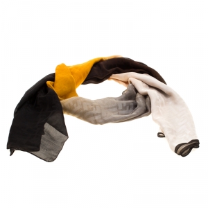 Pre Owned Fendi Multicolor Ombre Jacquard Silk Scarf