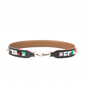 Pre Owned Fendi Multicolor Studded Leather Strap You Bag Strap