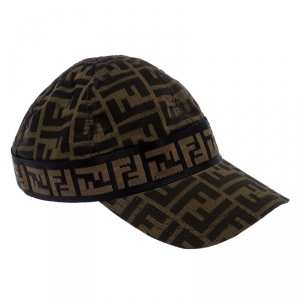 Pre Owned Fendi Brown Zucca Print Baseball Cap S