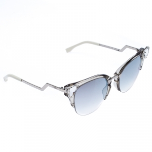 مملوكة مسبقًا Fendi Silver Tone/ Grey Gradient FF 0041/S Iridia Cat Eye Sunglasses