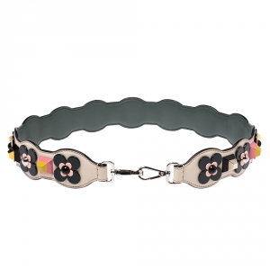 Pre Owned Fendi Multicolor Leather Embellished Interchangeable Shoulder Strap
