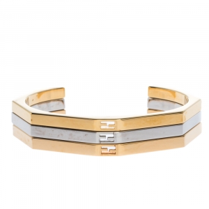 مملوكة مسبقًا Fendi Baguette Bi-color Set of 3 Open Cuff Bracelet S