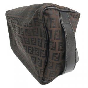Pre Owned Fendi  Bi Color Zucchino Canvas Cosmetic Pouch