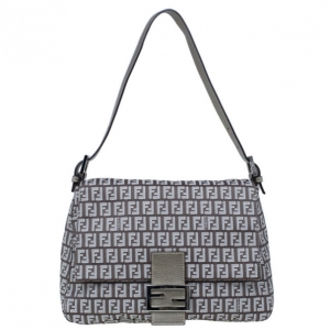 Fendi Metallic Zucchino Baguette Shoulder Bag